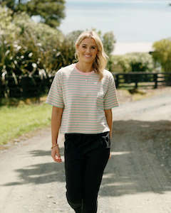 Tees Long Sleeve Tees: Becky Tee / Candy Apple Stripe