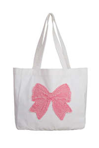 Bags Wallets: The Bold and The Bowtiful Bag - White & Pink