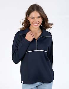Bonnie Half Zip Sweat - Dark Sapphire