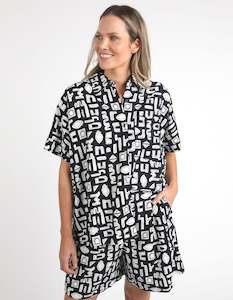 Sale Under 50: Etched Geo Shirt - Navy