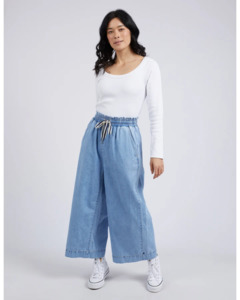 Greta Wide Leg Pants / Mid Blue Denim
