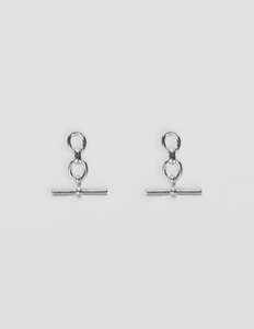 Earring Chunky Fob - Silver