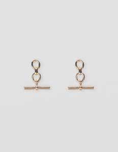 Under 50: Earring Chunky Fob - Gold
