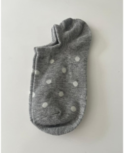 Socks - Grey Marle With Snow Dots