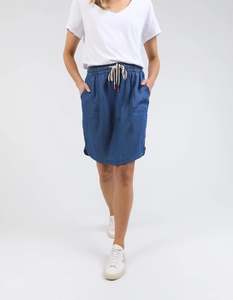 Emmy Chambray Skirt - Dark Blue