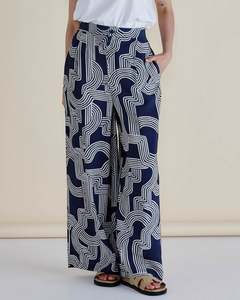 Zander Pant - Navy Geo