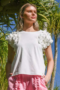 Ruffle Energy T-Shirt - White