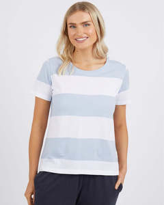 Block Stripe S/S Tee  Sky