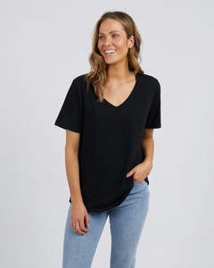 Tees Long Sleeve Tees: Fortune Vee S/S Tee / Black