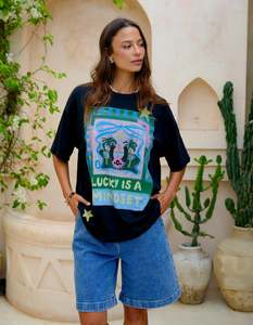 Lucky Star Tee / Washed Black