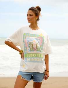 Tees Long Sleeve Tees: Lucky Star Tee / White