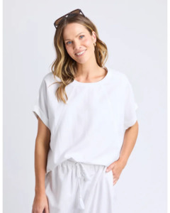 Tees Long Sleeve Tees: Maura Top / White