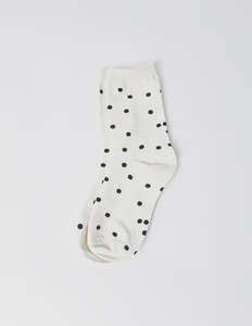Socks -  White With Black Dots