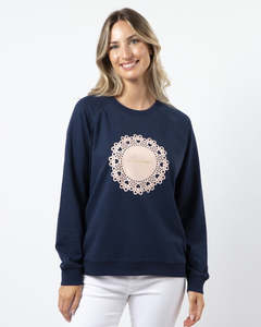 Stella Gemma Sale: Classic Sweater - Navy with Blush Doily