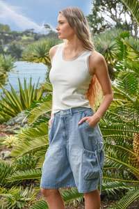 Shorts: Bow & Go Jort - Blue