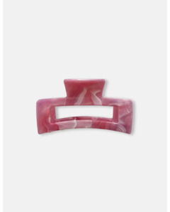 Under 50: Rectangle Hair Claw - Marbled Hot Pink
