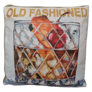 Art Cushion Burlap Old  Fashioned
