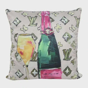 Art Cushion Velvet LV - Champagne