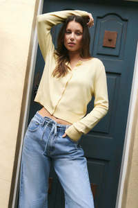 Allegiance Lemon Crewneck Cardigan