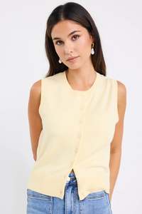 Among The Brave: Alleyway Butter Lightweight Soft Knit Crewneck Vest Top