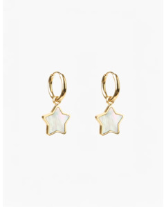 Under 50: Gold Hoop Shell Star Earrings