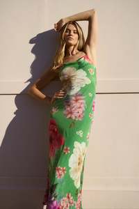 Sale Dresses: Lavish Apple Floral Tie Back Bias Slip Dress