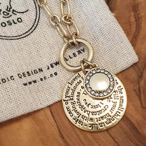 2018-0946 Note to Self Necklace Pendent Gold