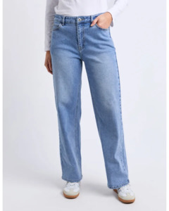 Jeans: Evie Straight Leg Jean / Mid Blue Wash