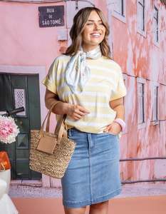 Birdie Denim Skirt / Light  Blue