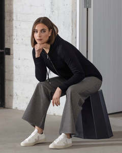 Knitwear: Shield Merino Hoodie/ Black