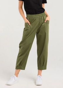 Blackstone: Ashley Barrel Leg Pant - Treetop Green