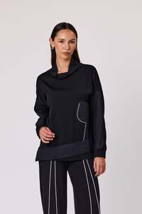 Stella Merino Pocket Top - Black