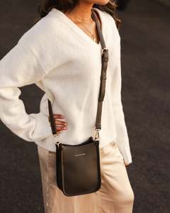 Louenhide: Parker Phone Crossbody Bag - Chocolate