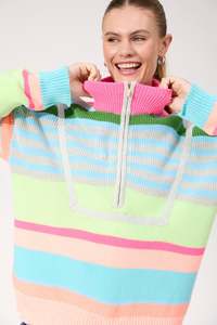 Haven: Alaska Stripe Jumper - Neon