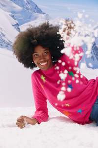 Haven: Vermont Star Crew Jumper - Hot Pink