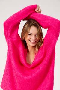 Lyon Relaxed Jumper - Hot Pink