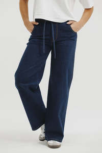 Jeans: Palazzo Jeans - Indigo Wash