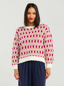 Tilda Jumper - Blush Argyle