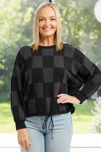 Zafina: Amaris Knit / Grey Check