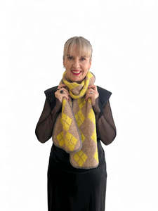 Argyle Scarf - Yellow/Beige