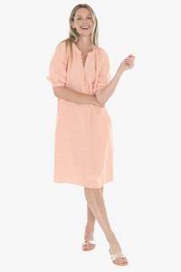 Sale Dresses: Button Neck Dress - Sunset CD