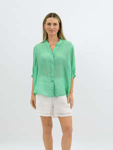 Aurora Linen Shirt - Spring Green