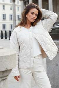 Apex Putty Collarless Puffer Jacket