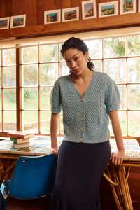 McKenna Short Sleeve Knit Cardigan - Ice Blue