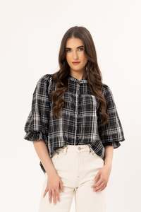 Seeking Lola: Celia Blouse - Blue Check