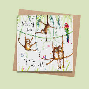 Monkey Family Card