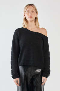 Knitwear: Kiara Asymmetric Knit - Black