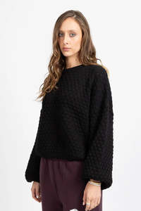Knitwear: Honeycomb Knit - Black