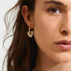 Pilgrim Jewellery: Dune Recycled Crystal Earrings - Gold Plated - Crystal