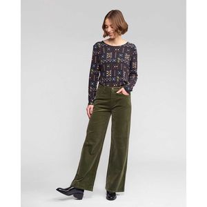 Empire Wide Leg Full Length Cord Pant / Deep Sage